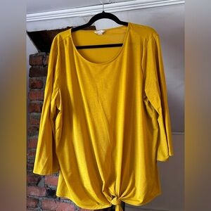 Yellow Tie-Front Top